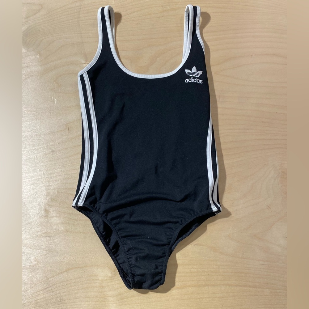Adidas Black and White Swimsuit 10 (NP), US Women's Small